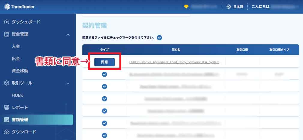 ThreeTraderコピートレードHUBx書類管理